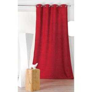 Rideau obscurcissant aspect laine chinée polyester rouge 25…