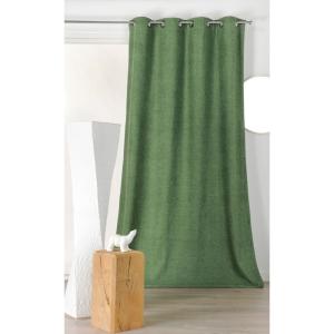 Rideau obscurcissant aspect laine chinée polyester vert 250…