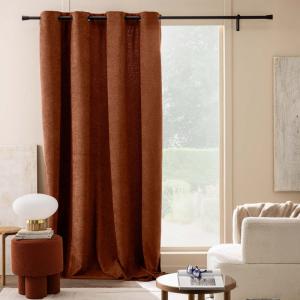 Rideau obscurcissant bouclette 140x260 terracotta