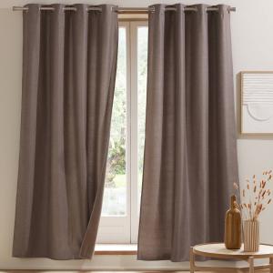 Rideau occultant 135x240 marron taupe en polyester