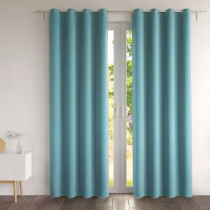 Rideau occultant 135x260 bleu orage en polyester