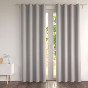 Rideau occultant 135x260 gris perle en polyester