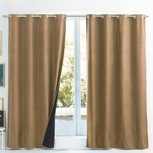 Rideau occultant 140x240 marron taupe en polyester