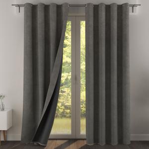 Rideau occultant 140x260 gris anthracite en polyester