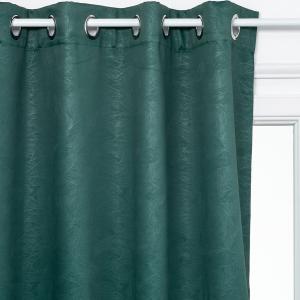 Rideau occultant avec feuilles en relief vert