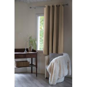 Rideau occultant doublure polaire polyester beige 140x180 cm