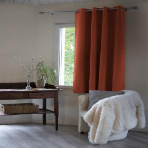 Rideau occultant doublure polaire polyester orange 140x180…