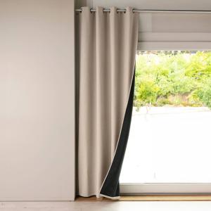 Rideau occultant en polyester beige 140x180