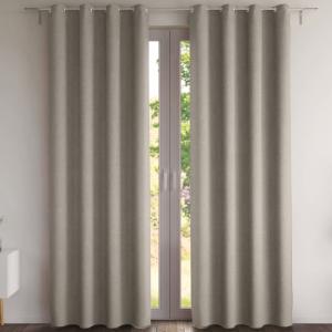 Rideau occultant en polyester beige sable 140x180