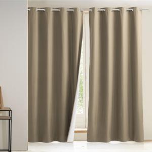 Rideau occultant en polyester beige sable 140x260