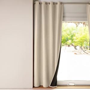 Rideau occultant en polyester blanc ivoire 140x180