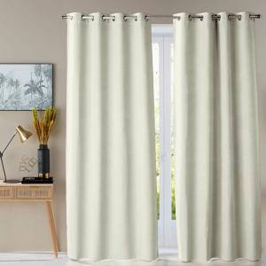Rideau occultant en polyester blanc ivoire 140x260