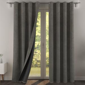 Rideau occultant en polyester gris anthracite 140x260cm