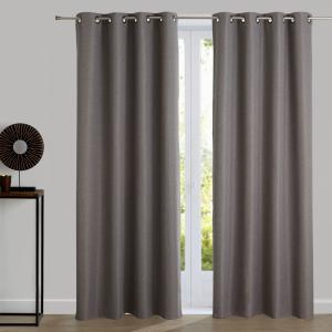 Rideau occultant en polyester gris perle 140x240cm