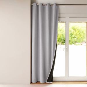 Rideau occultant en polyester gris perle 140x250