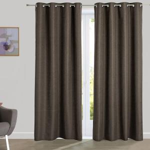 Rideau occultant en polyester marron moka 140x240cm
