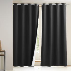 Rideau occultant en polyester noir 140x260cm
