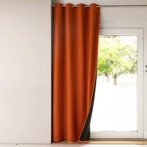 Rideau occultant en polyester orange 140x250cm