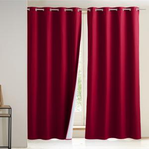 Rideau occultant en polyester rouge 140x260cm