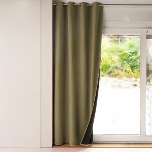Rideau occultant en polyester vert kaki 140x180cm
