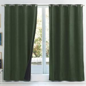 Rideau occultant en polyester vert kaki 140x240cm
