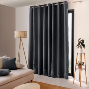 Rideau occultant grande largeur gris foncé - 240 x 300 cm