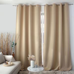 Rideau occultant ignifugé beige 140 x 260 cm