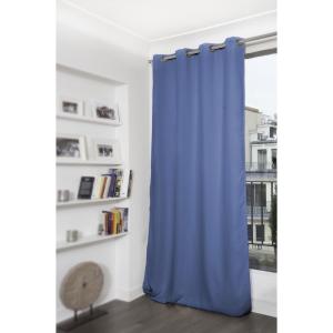 Rideau Occultant Oeillet bleu mc666 140x180