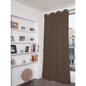 Rideau Occultant Oeillet marron mc10 140x260