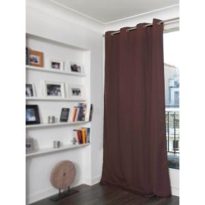 Rideau occultant Oeillet marron mc610 140x260