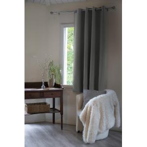 Rideau occultant polyester gris 140x180 cm