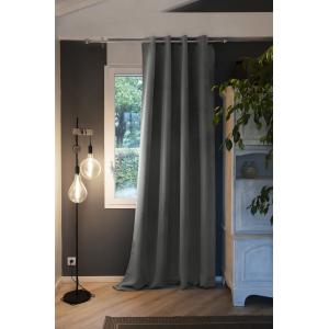 Rideau occultant polyester gris 140x260 cm