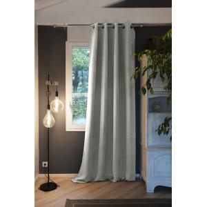 Rideau occultant polyester gris 140x280 cm
