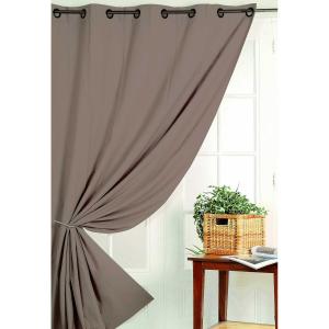 Rideau occultant  polyester taupe 140x260 cm