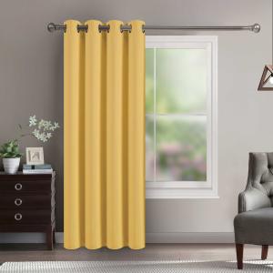 Rideau occultant pour chambre et salon polyester jaune mout…