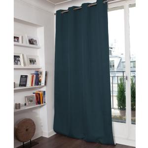 Rideau Occultant Total Effet Lin Oeillets Bleu MC56 130x260