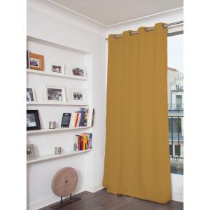 Rideau Occultant Total Oeillet jaune mc215 135x260