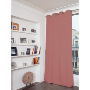 Rideau Occultant Total Oeillet rose mc343 135x260