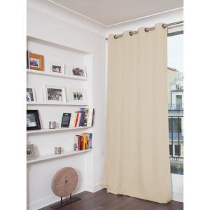 Rideau Occultant Total Velours Oeillet beige mc15 135x260