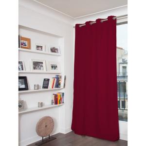 Rideau Occultant Total Velours Oeillet rouge mc214 135x260