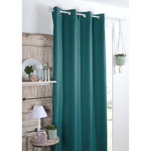 Rideau occultant uni tramé polyester canard 260 x 140
