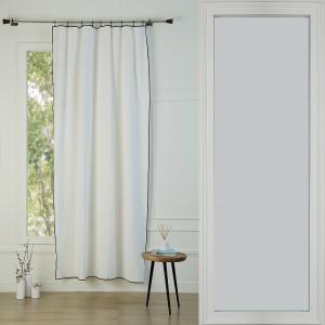 Rideau panneau toile de coton blanc & noir 140x260
