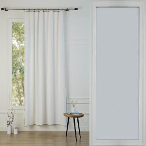 Rideau panneau toile de coton blanc / sable 140x260