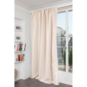 Rideau phonique Galon fronceur beige mc634 140x260