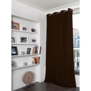 Rideau phonique Oeillet marron mc610 140x260