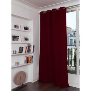 Rideau phonique thermique occultant rouge grenat 140x300