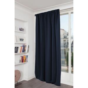 Rideau phonique Velours Galon fronceur Bleu MC412 130x260