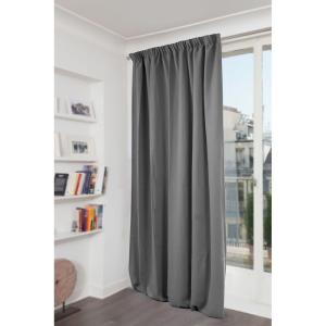 Rideau phonique Velours Galon fronceur Gris MC09 130x260