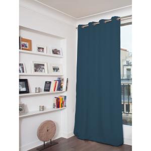 Rideau phonique Velours Oeillet bleu mc56 130x260