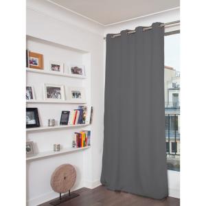 Rideau phonique Velours Oeillet gris mc09 130x260